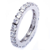  2Ct Round White Cz Fashion Engagement Band .925 Sterling Silver Ring
