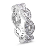 Beautiful Cz Infinity Design .925 Sterling Silver Ring Sizes 5-10