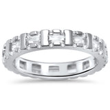 1.5Ct Baguette Cz Band .925 Sterling Silver Ring