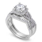 Fine 1.50Ct White Cz 3 Ring Set .925 Sterling Silver Ring Sizes 5-9