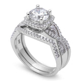 Fine 1.50Ct White Cz 3 Ring Set .925 Sterling Silver Ring