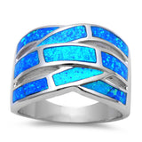 Blue Fire Opal .925 Sterling Silver Fashion Ring Sizes 6-10