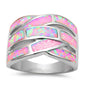 Pink Fire Opal .925 Sterling Silver Fashion Ring Sizes 6-9