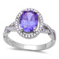 Filigree Style Oval Amethyst Fashion .925 Sterling Silver Ring Sizes 5-10