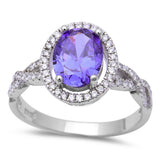 Filigree Style Oval Amethyst Fashion .925 Sterling Silver Ring