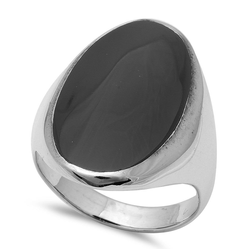 .925 Sterling Silver Black Onyx Ring Sizes 5-10