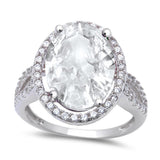 <span>CLOSEOUT! </span>6CT Oval Cut Cubic Zirconia .925 Sterling Silver Ring