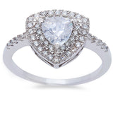 Trillion Shape White CZ Fashion .925 Sterling Silver Ring