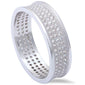 Men's Women's 2CT Micro Pave Cz Wedding Engagement Band .925 Sterling Silver Ring Sizes 7-11
