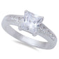 1.50CT Princess Cut & Round Cubic Zirconia Solitaire .925 Sterling Silver Ring Sizes 6-9