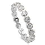 Sterling Silver Bezel Set Eternity .925 Sterling Silver Ring