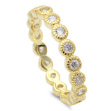   Yellow Gold Plated Eternity .925 Sterling Silver Ring
