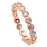 <span>CLOSEOUT!</span>Rose Gold Plated Eternity .925 Sterling Silver Ring