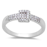  Cz Belt Buckle .925 Sterling Silver Ring