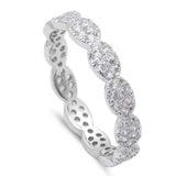 Ladies Micro Pave Cz Eternity Style Band .925 Sterling Silver Ring
