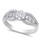 Micro Pave Cz Infinity Style .925 Sterling Silver Ring Sizes 4-9