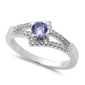New Design Tanzanite & Cz .925 Sterling Silver Ring Sizes 5-9