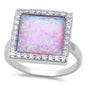 New! Pink Fire Opal & Cz .925 Sterling Silver Ring Sizes 6-8