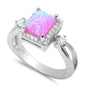 Pink Fire Opal & Cz Fashion .925 Sterling Silver Rings Sizes 4-11