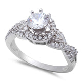1.25ct Halo Infinity Style Cubic Zirconia .925 Sterling Silver Ring Sizes 5-9