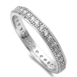 Cubic Zirconia Eternity Band .925 Sterling Silver Ring Sizes 4-10