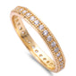 Yellow Gold Plated Cubic Zirconia Eternity Band .925 Sterling Silver Ring Sizes 4-10