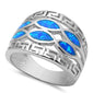 Blue Opal .925 Sterling Silver Ring Size 6-10