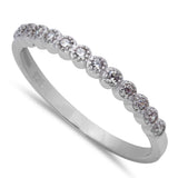 Micro Pave Cubic Zirconia New Fashion .925 Sterling Silver Ring Size 4-11