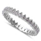 New Cubic Zirconia Fashion Band .925 Sterling Silver Ring Size 4-10