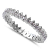 New Cubic Zirconia Fashion Band .925 Sterling Silver Ring