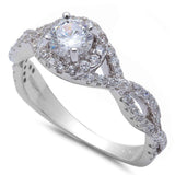 .50CT Halo Cubic Zirconia Infinity Style .925 Sterling Silver Ring Sizes 6-10
