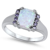 White Australian Fire Opal & Amethyst
