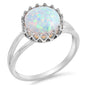 Crown White Opal .925 Sterling Silver Ring Sizes 4-10