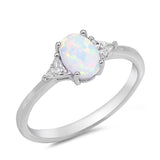 White Opal & Cubic Zirconia .925 Sterling Silver Ring