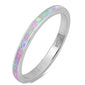 Pink Opal Band .925 Sterling Silver Ring sizes 4-12