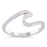White Opal Wave .925 Sterling Silver Ring
