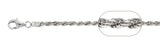 060-3MM Rope Chain .925  Solid Sterling Silver Sizes 7-30" NEW