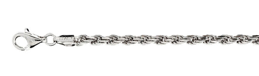 080-4MM Rhodium Plated Rope Chain .925  Solid Sterling Silver Available in 8"-28" inches NEW