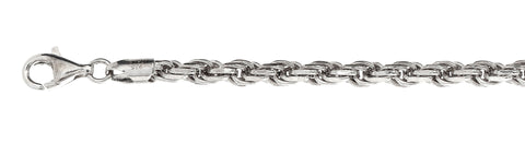 100 5MM Rope Chain .925  Solid Sterling Silver Size 30"