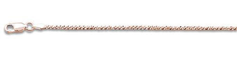 025-1.4MM Rose Gold Plated Crisscross Chain .925  Solid Sterling Silver Available in 16"- 22" inches