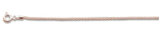 030 1.2MM Rose Gold Plated Wheat/Spiga Chain .925  Solid Sterling Silver Available in 16"- 22" inches NEW