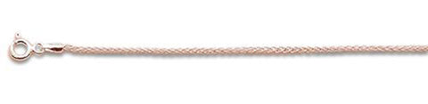 030 1.2MM Rose Gold Plated Wheat/Spiga Chain .925  Solid Sterling Silver Available in 16"- 22" inches