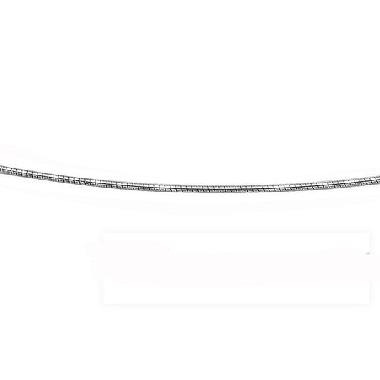 <span>CLOSEOUT 20% OFF! </span>1.25MM .925 Sterling Silver Round Omega Necklace Chain 16-18" Available NEW