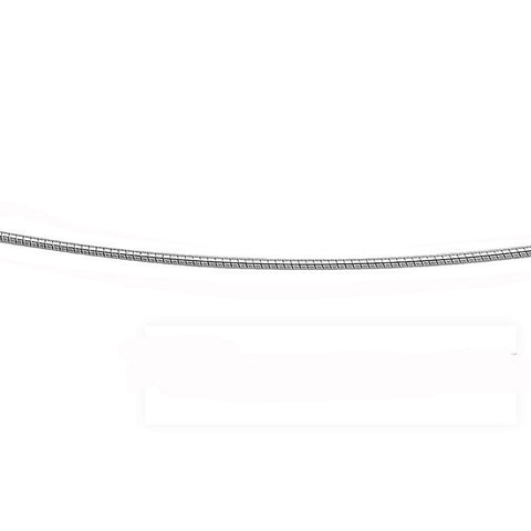 <span>CLOSEOUT 20% OFF! </span>1.25MM .925 Sterling Silver Round Omega Necklace Chain 16-18" Available