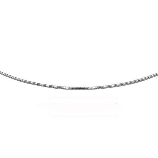 <span>CLOSEOUT 20% OFF! </span>1MM .925 Sterling Silver Round Omega Necklace Chain 16-18" Available NEW