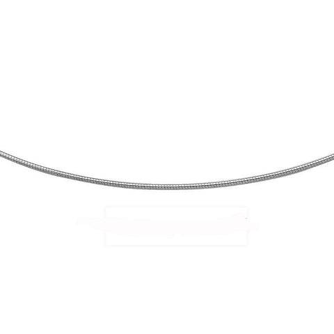 <span>CLOSEOUT 20% OFF! </span>1MM .925 Sterling Silver Round Omega Necklace Chain 16-18" Available