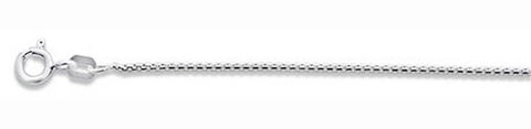 019-1MM Round Box Chain .925  Solid Sterling Silver Sizes 16-24"