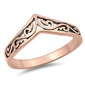 <span>CLOSEOUT!</span> Rose Gold Plated Swirly Chevron Design Thumb .925 Sterling Silver Ring Sizes 3-10