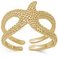 <span>CLOSEOUT!</span> Yellow Gold Plated Solid Starfish .925 Sterling Silver Ring Sizes 5-11