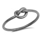 <span>CLOSEOUT!</span>Infinity Heart Knot Black Plated .925 Sterling Silver Ring Sizes 4-10